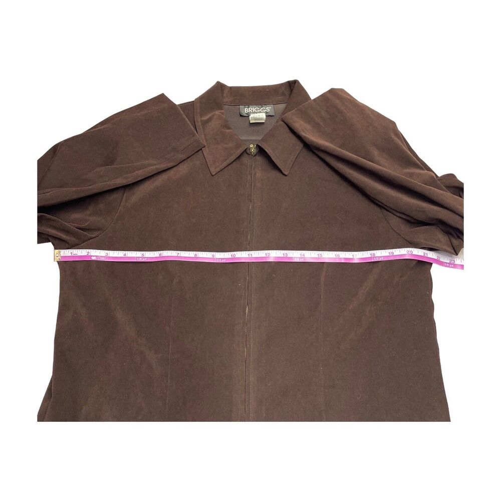 Briggs New York Long-Sleeved Zippered Brown Blazer Jacket Women’s Size 12 - Picture 4 of 8